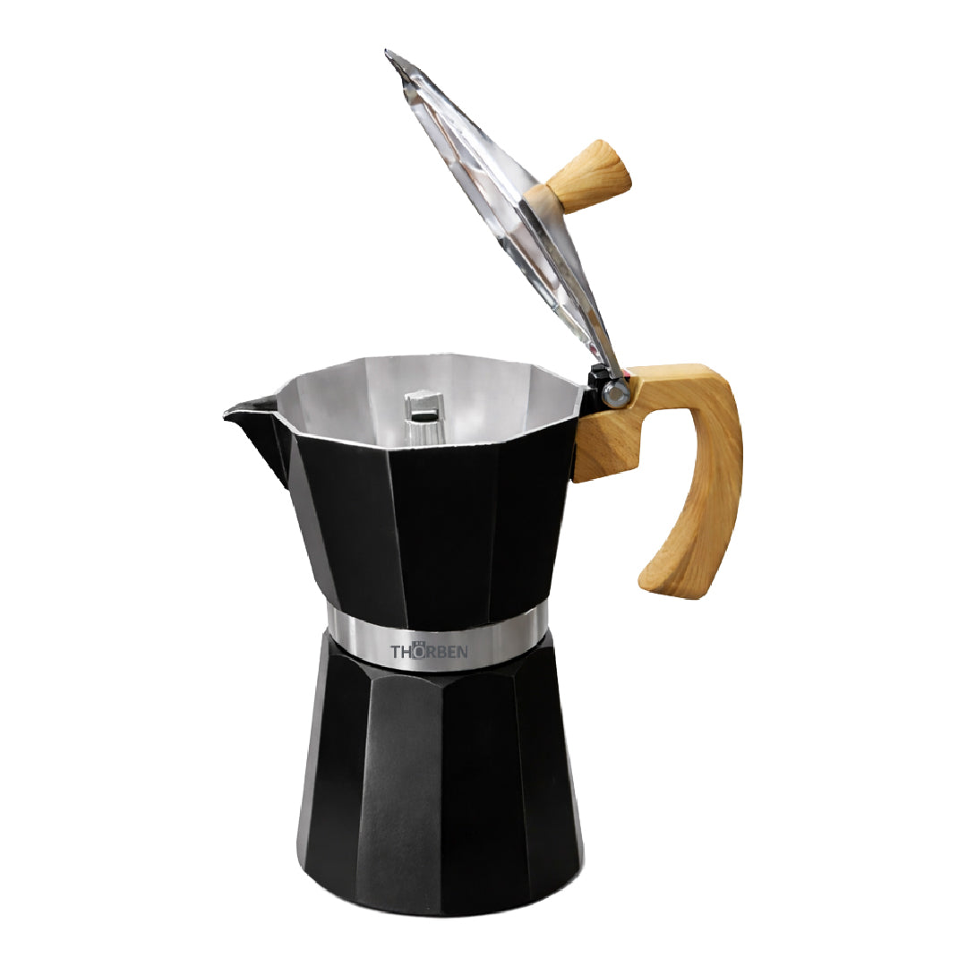 Cafetera Moka Thor Moka Milano de 9 tazas Negro – Thorbenstore