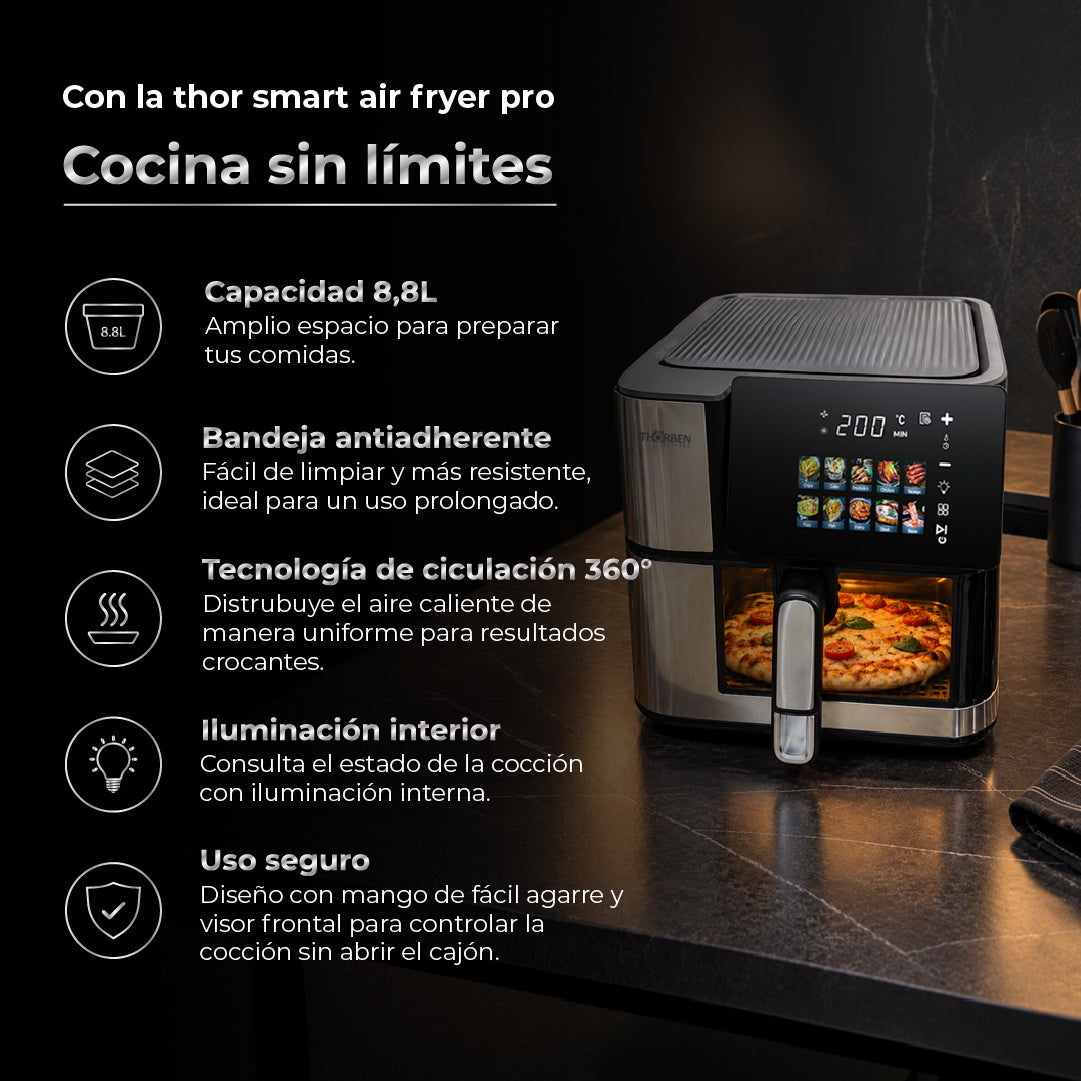 Freidora de Aire Digital Thor Smart Air Fryer Pro 8,8 L