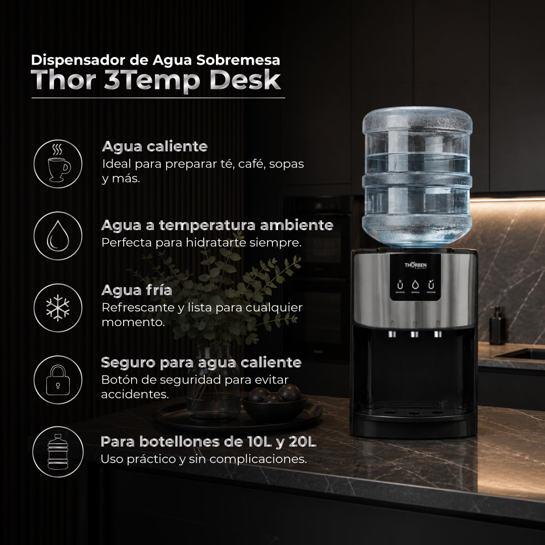 Dispensador de Agua Mesa 3 temperaturas Thor 3Temp Desk