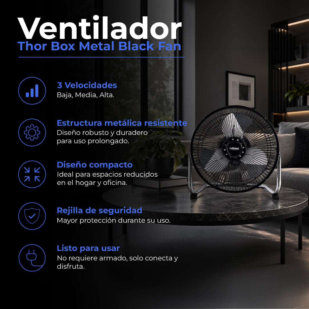 Ventilador Metálico Thor Black Fan