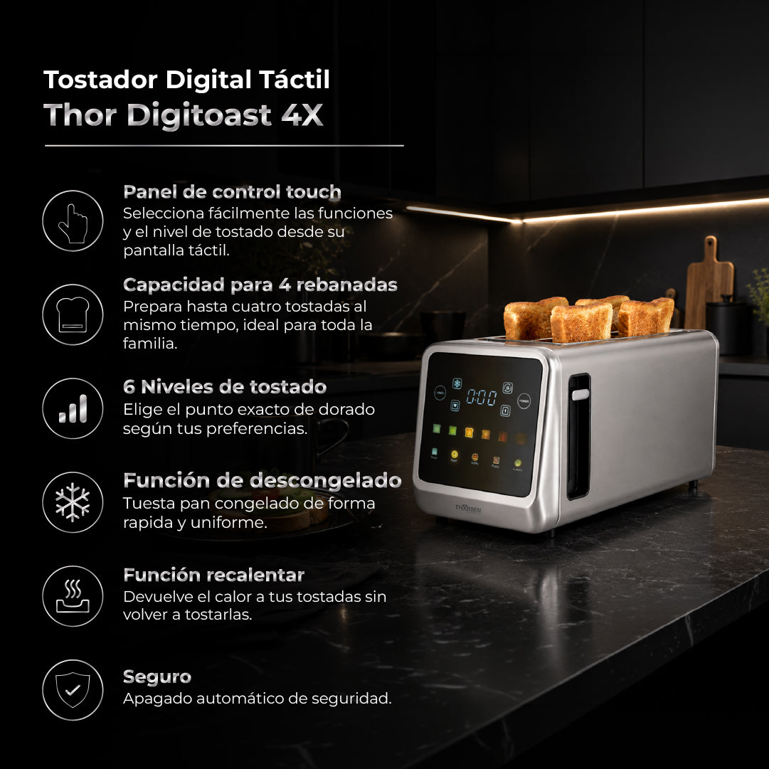 Tostador Digital Thor DigiToast 4 Rebanadas