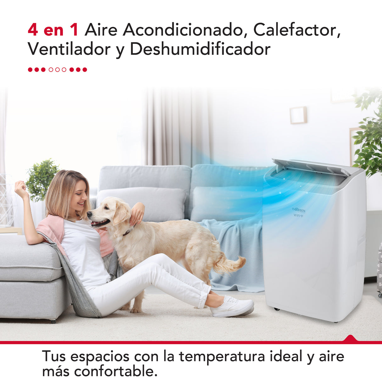 Aire Acondicionado Portátil Frio/Calor Smart Pac 4 En1 Wifi 14000 Btu