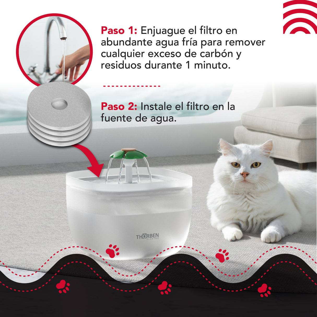 Filtros fuente de agua eléctrica Thor 4 Filter Water Fountain