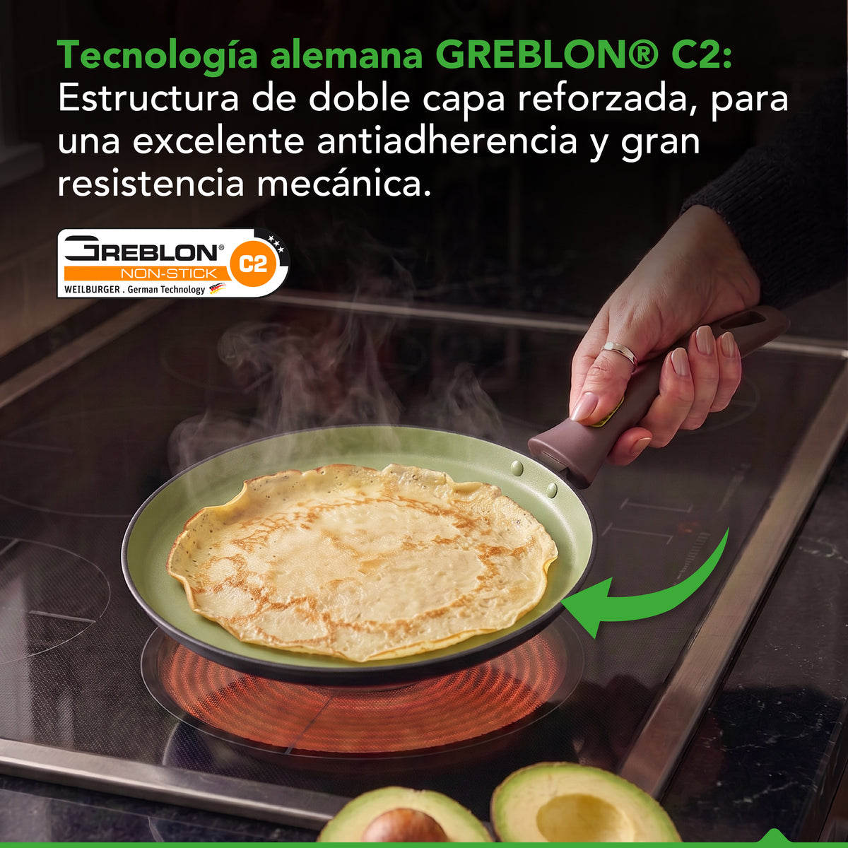 Sartén para Crepes Thor Avocado 28 cm