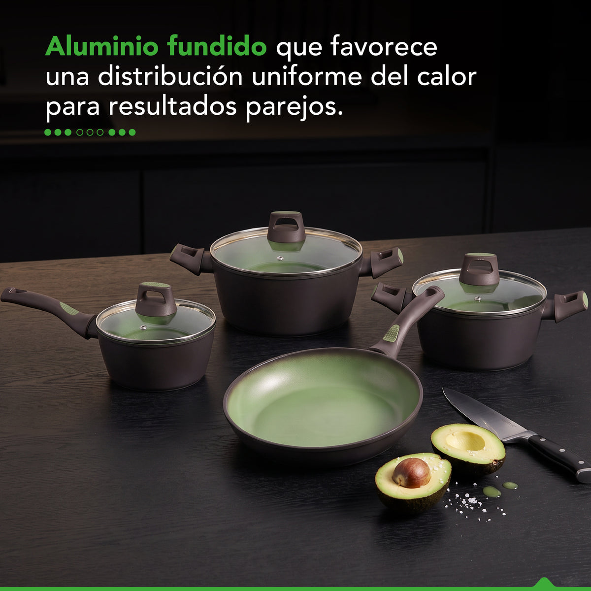 Batería de Cocina Thor Avocado 7 Piezas