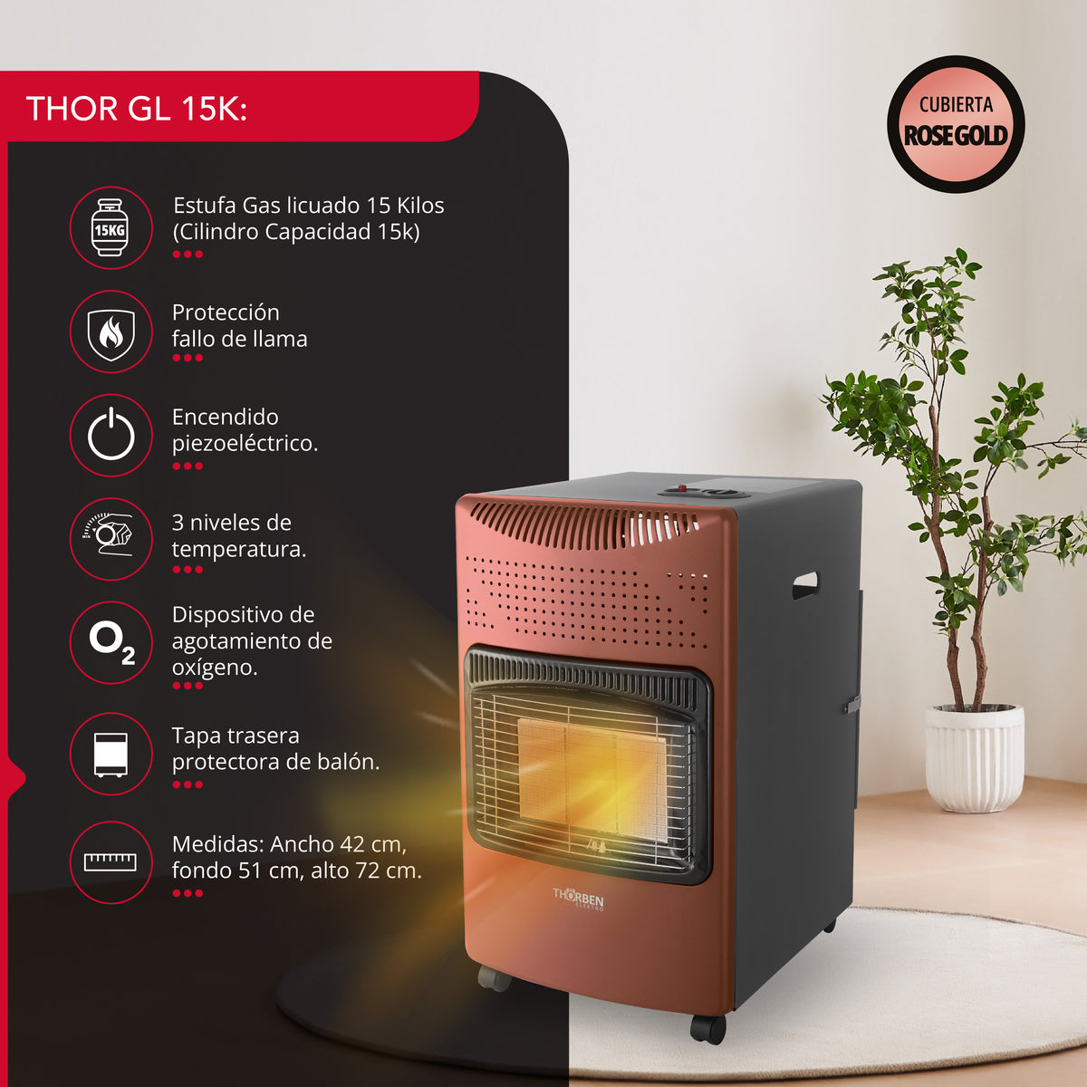 Estufa a gas Thor GL 15K