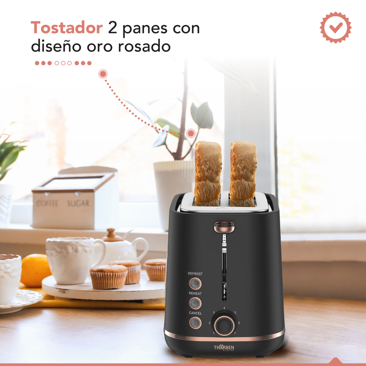 Tostador eléctrico Thor Gold Rose Toaster