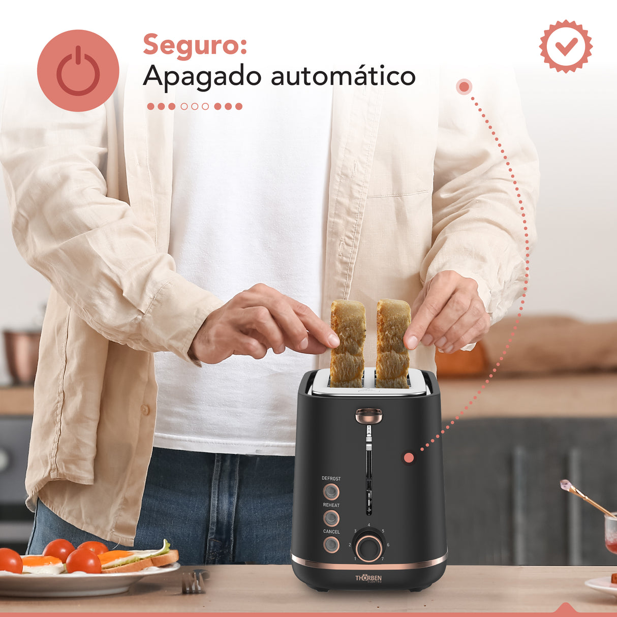 Tostador eléctrico Thor Gold Rose Toaster