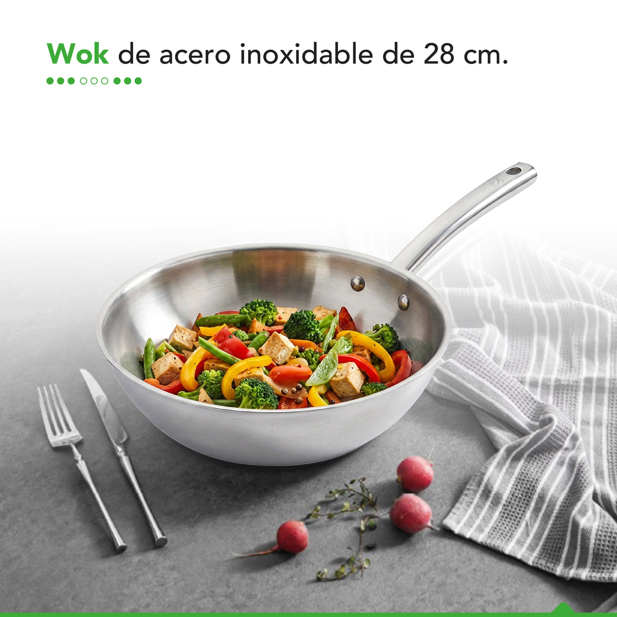 Wok Antiadherente Thor Nature 28 cm