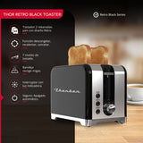 Tostador Thor Retro Black Toaster 2 Panes