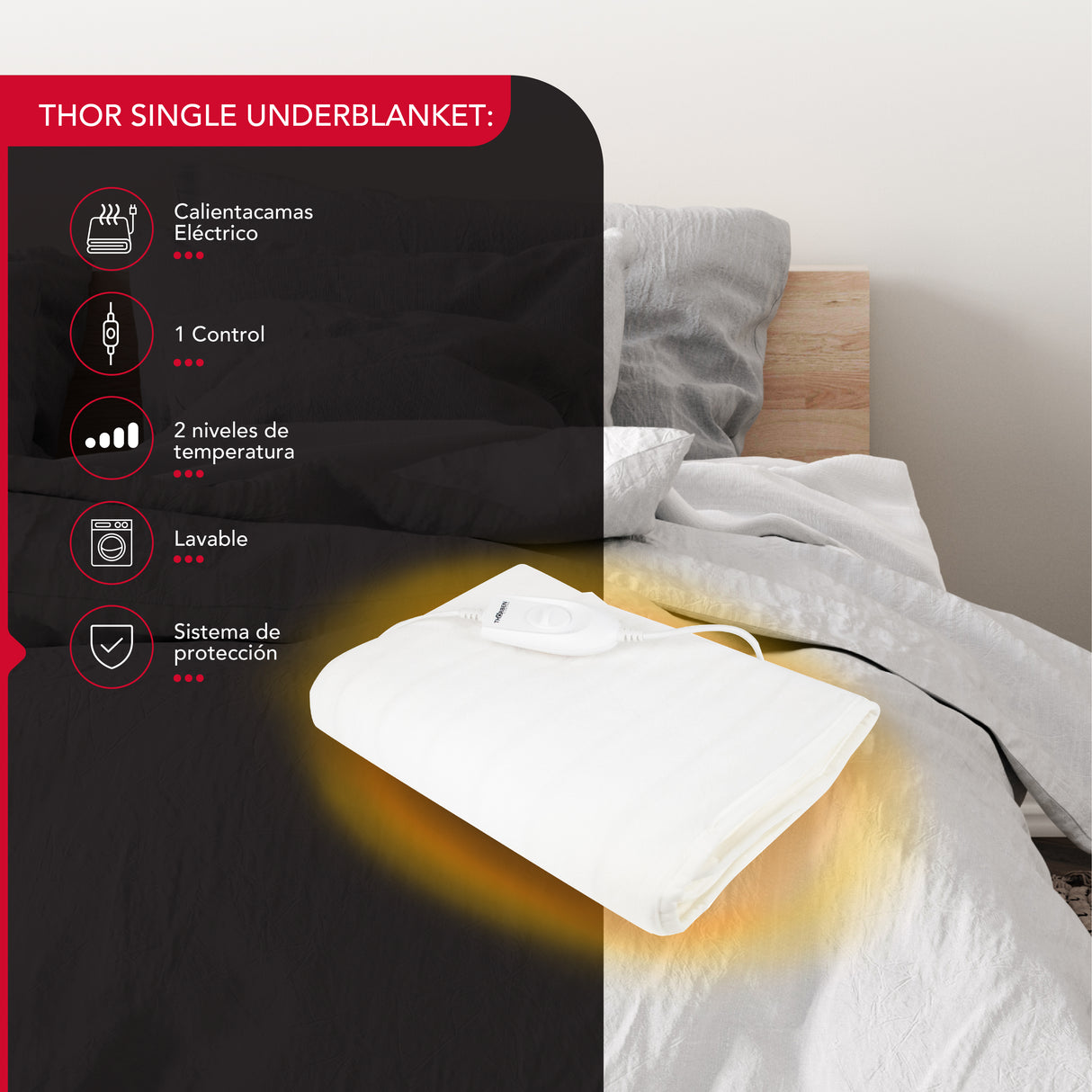 Calientacama 1 plaza Thor Single Underblanket