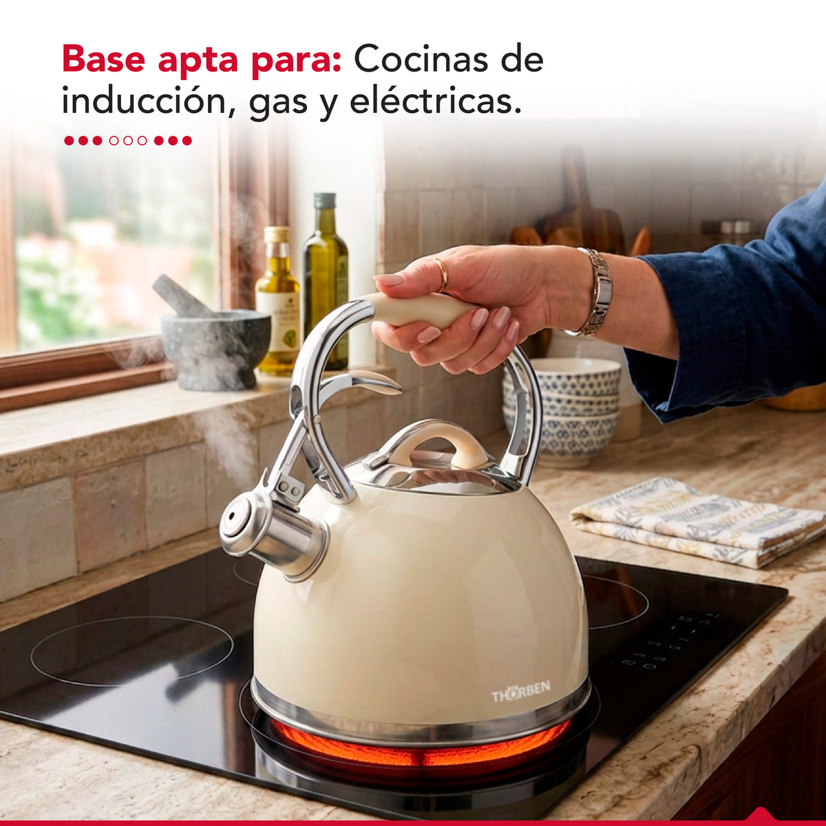 Tetera Thor Tea Time Plus 2.8L Acero Inoxidable Silbadora