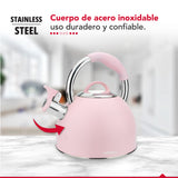 Tetera Thor Tea Time Rosa 2.5L Acero Inoxidable Silbadora
