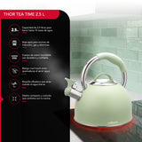 Tetera Thor Tea Time Verde 2.5L Acero Inoxidable Silbadora