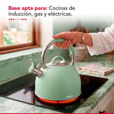 Tetera Thor Tea Time Verde 2.5L Acero Inoxidable Silbadora