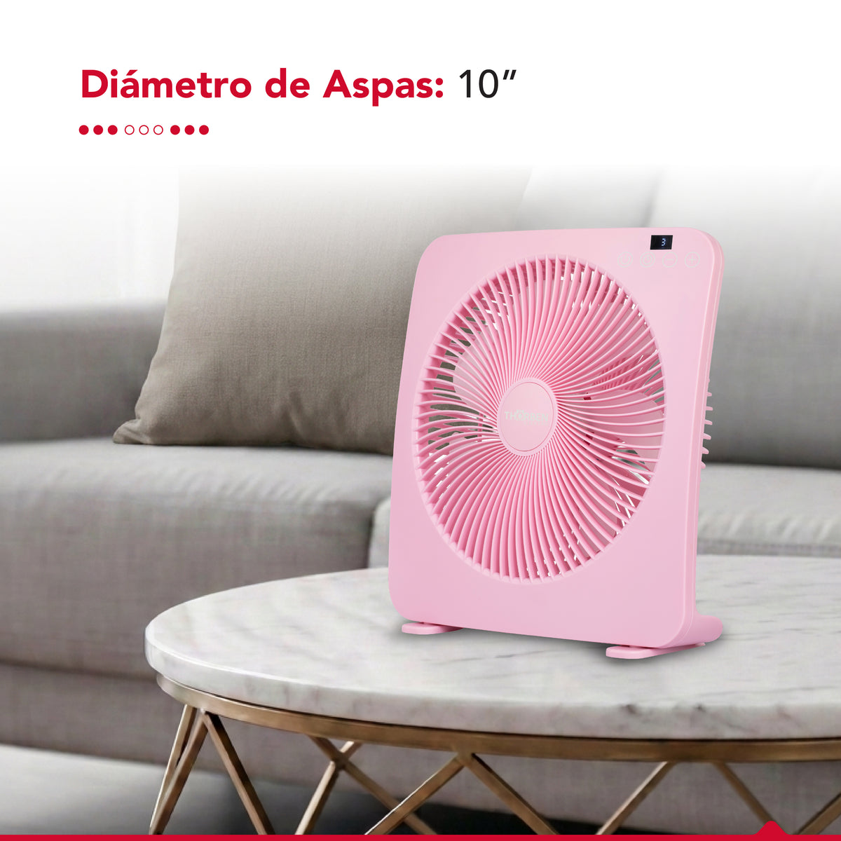 Ventilador USB Recargable Thor Box Fan Rosa