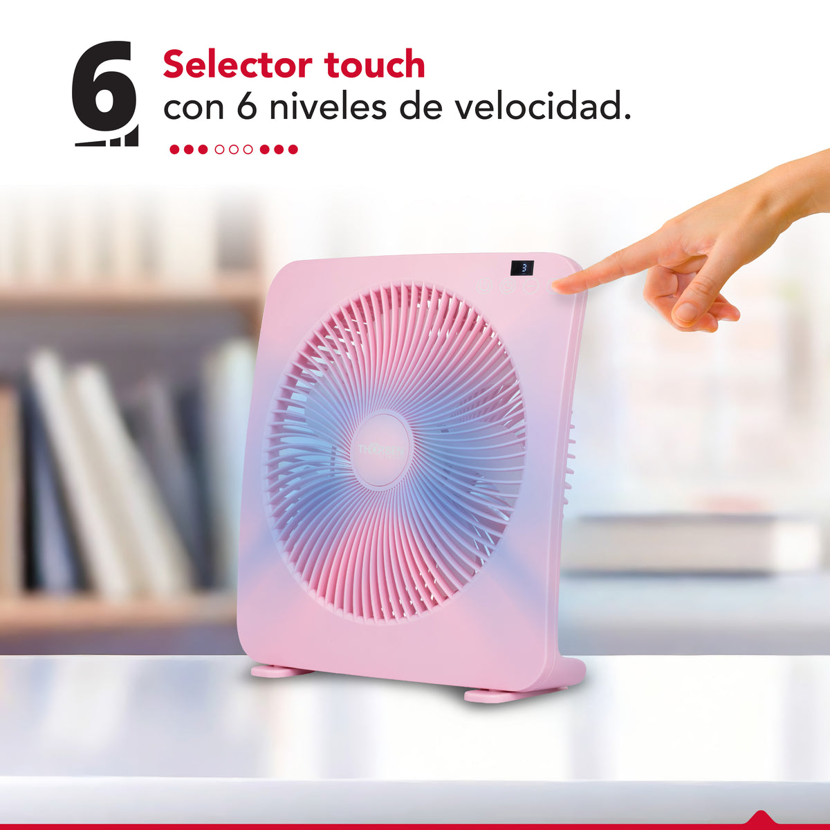 Ventilador USB Recargable Thor Box Fan Rosa
