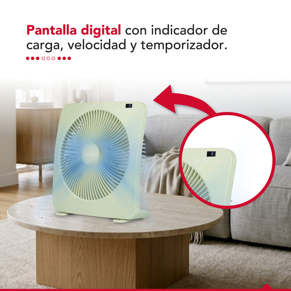 Ventilador USB Recargable Thor Box Fan Verde
