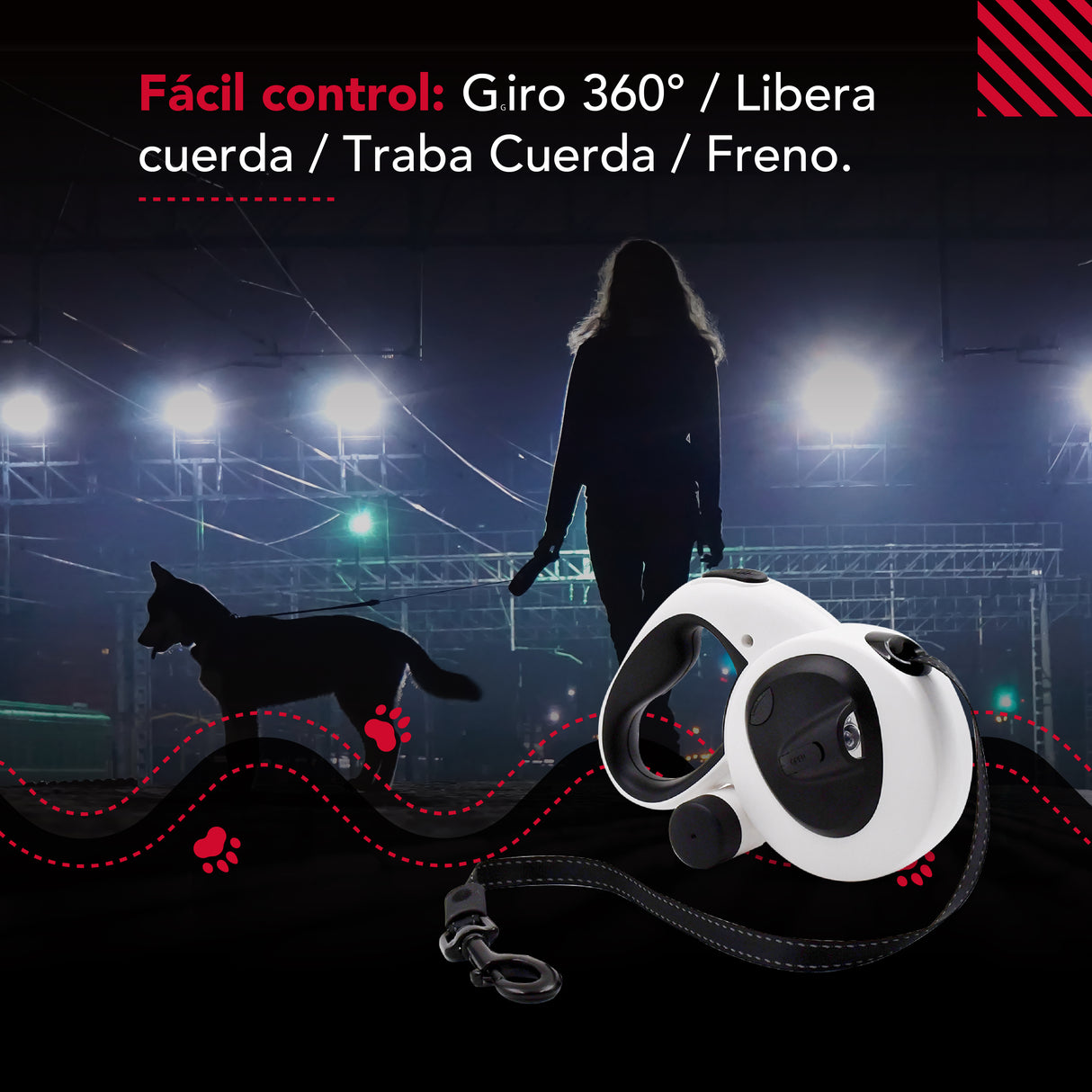 Correa Luminosa Thor Usb Light Leash Plus M