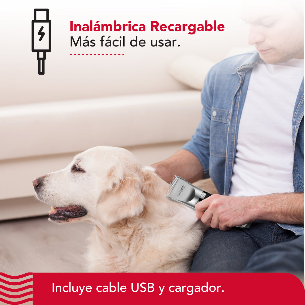 Máquina corta pelo Thor Cordless Usb Pet Clipper
