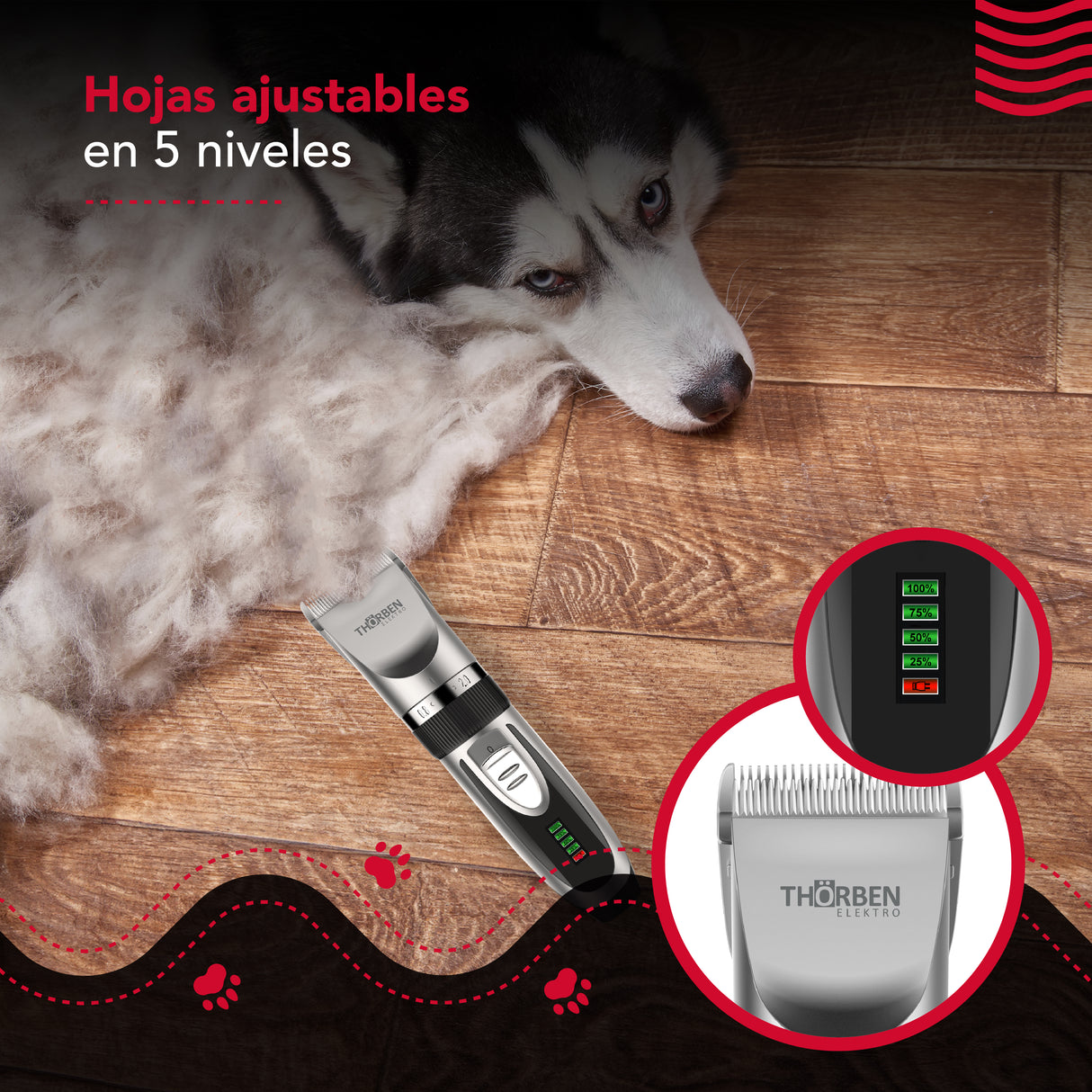 Máquina corta pelo Thor Cordless Usb Pet Clipper