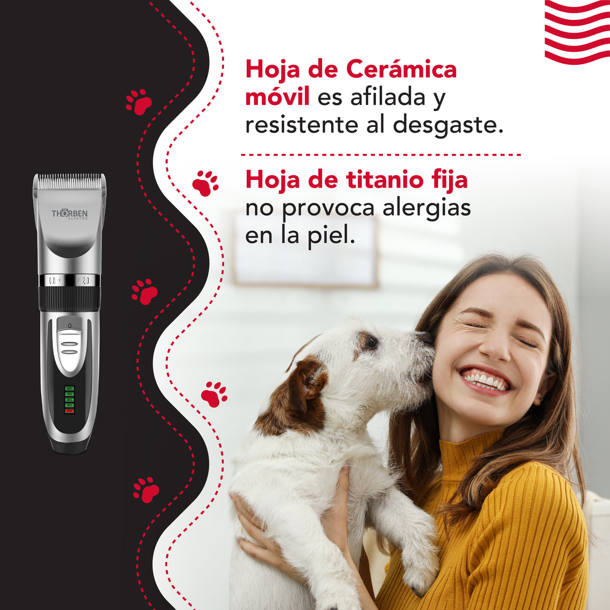 Máquina corta pelo Thor Cordless Usb Pet Clipper