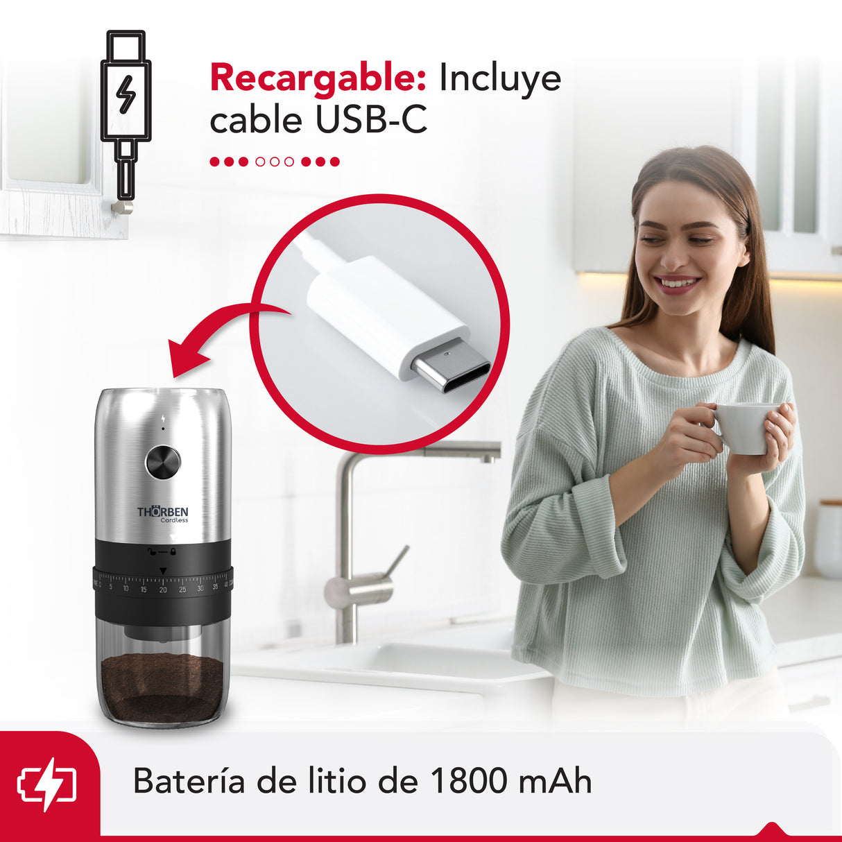 Molinillo de Café Thor Usb Professional Coffee Grinder