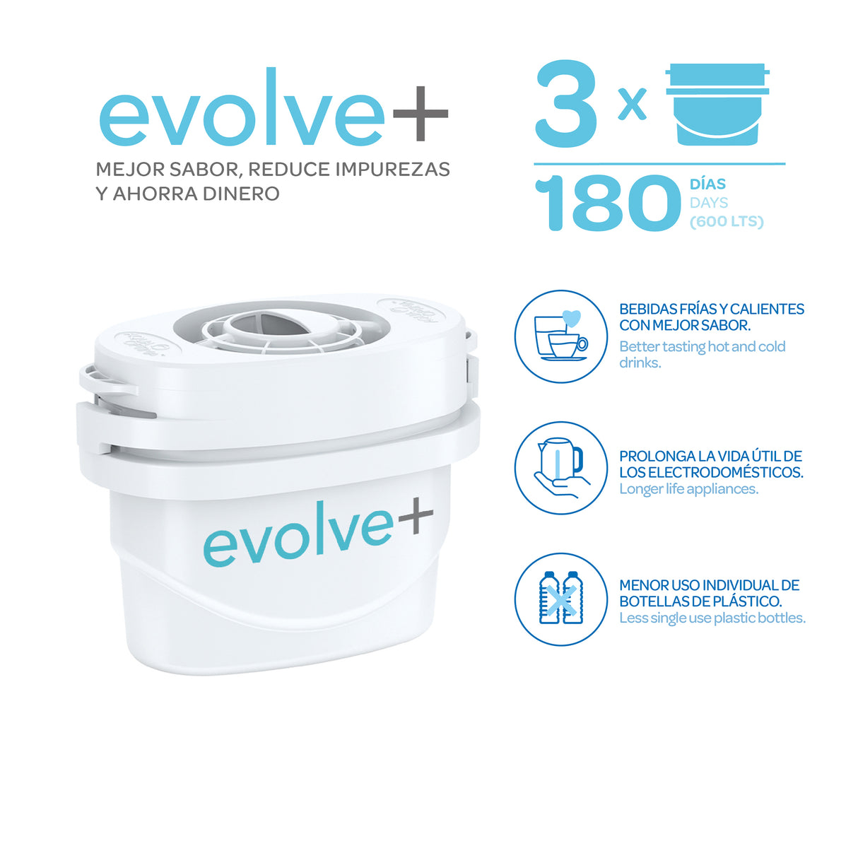 Filtro de agua evolve Vandx3